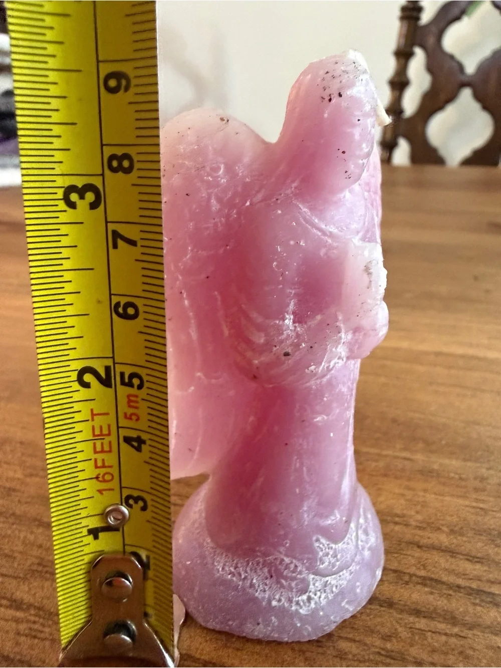 Hand-Carved Pink Angel Candle